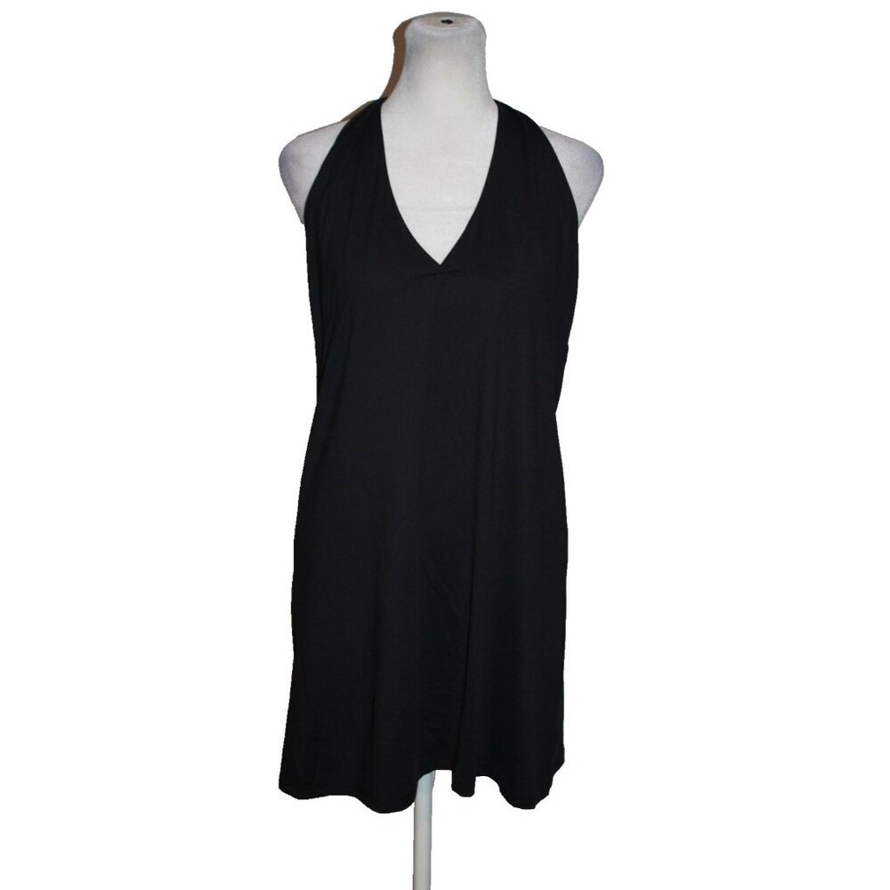 Mare Blu Botique Italian Made Halter Cover Up Swim Dress Black Size Medium M NEW
